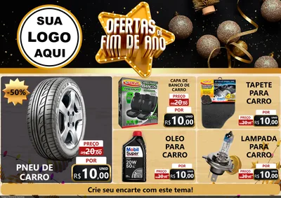 Modelo de Encarte para Encarte A4 Horizontal com o tema Ofertas de Fim de Ano para Auto peças