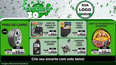 Modelo de TV para TV Horizontal com o tema Promoção de Aniversário - 30 Anos para Auto peças