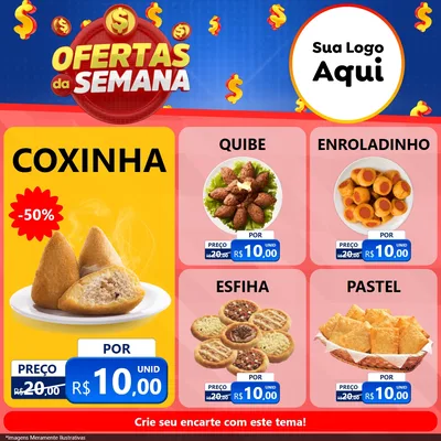 Modelo de Rede Social para Feed Facebook com o tema Ofertas Da Semana para Salgadaria