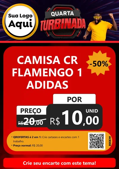 Modelo de Cartaz para Cartaz A4 Vertical com o tema Quarta Turbinada para Roupas e acessórios