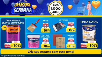 Modelo de TV para TV Horizontal com o tema Ofertas de Fim de Semana para Tintas e Ferramentas