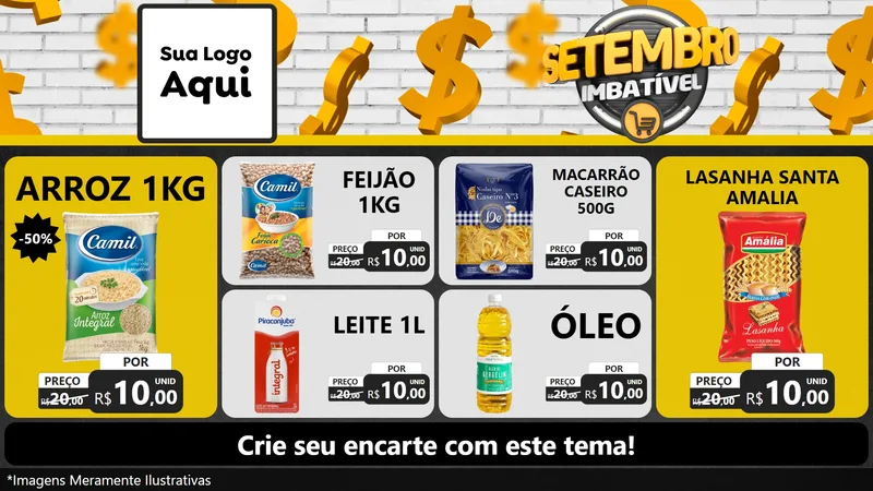 Modelo de TV para TV Horizontal com o tema Setembro Imbatível para Supermercado