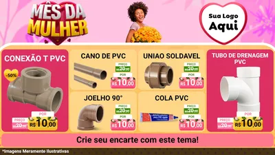 Modelo de TV para TV Horizontal com o tema Mês da Mulher para Tubos e conexões