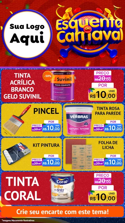 Modelo de TV para TV Vertical com o tema Esquenta de Carnaval para Tintas e Ferramentas