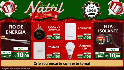 Modelo de TV para TV Horizontal com o tema Um Natal de Ofertas para Materiais Elétricos