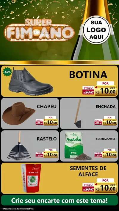 Modelo de TV para TV Vertical com o tema Super Fim de Ano para Agropecuária
