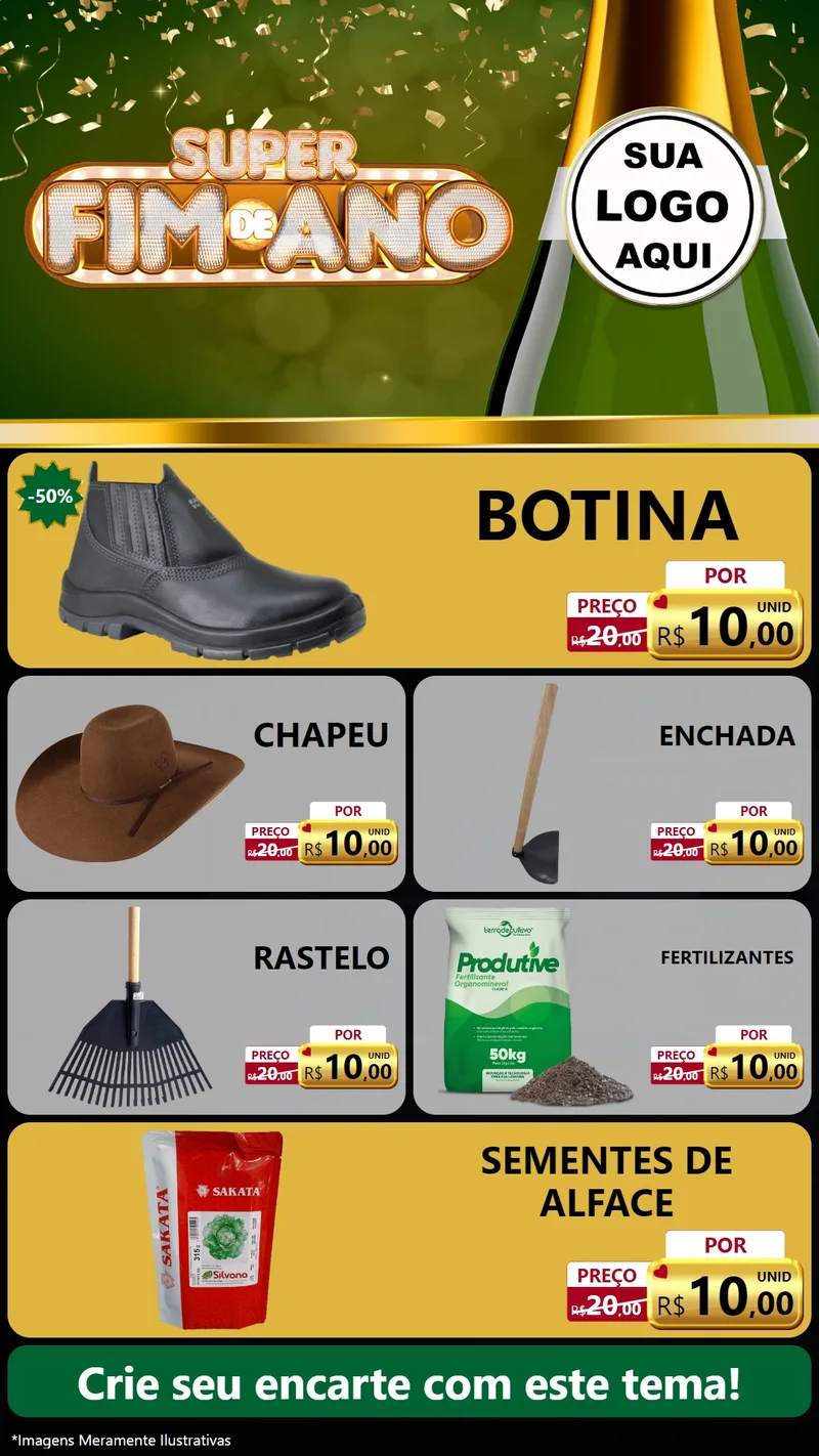 Modelo de TV para TV Vertical com o tema Super Fim de Ano para Agropecuária