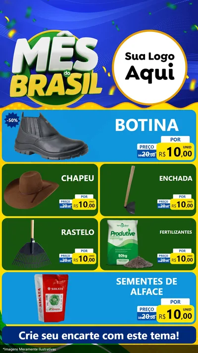 Modelo de TV para TV Vertical com o tema Mês do Brasil para Agropecuária