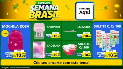 Modelo de TV para TV Horizontal com o tema Especial Semana do Brasil para Papelaria