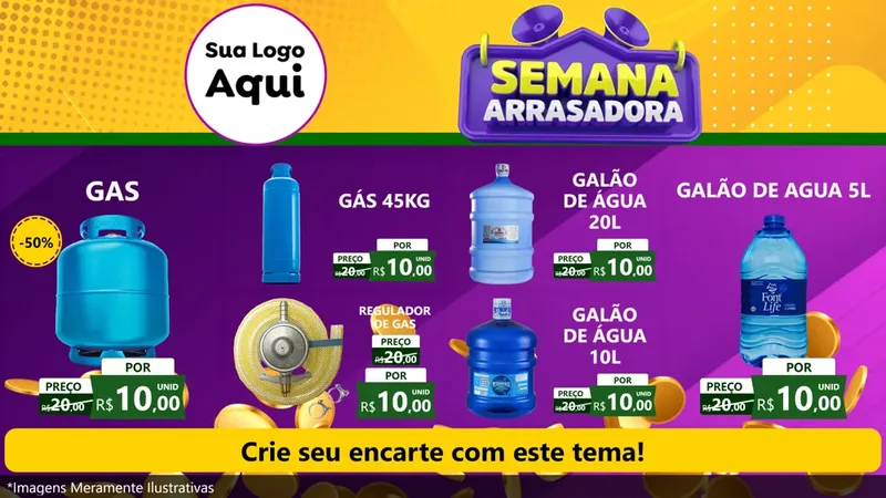 Modelo de TV para TV Horizontal com o tema Semana Arrasadora para Água e gás