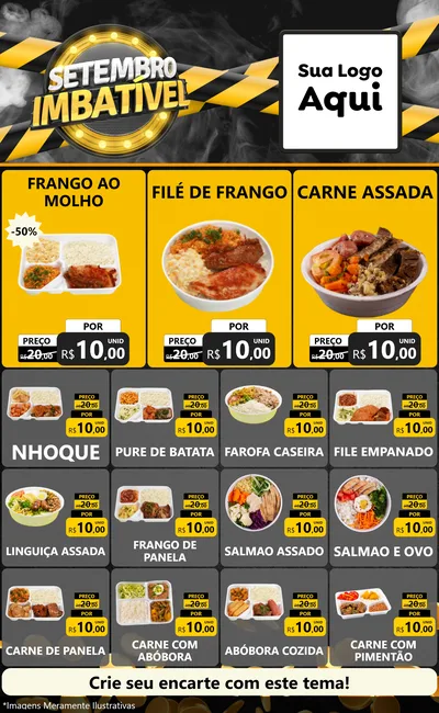 Modelo de Encarte para Encarte Grande com o tema Setembro Imbatível para Restaurante