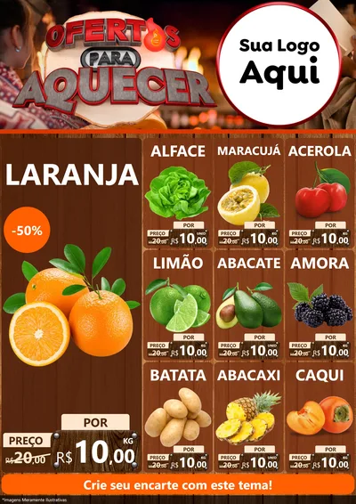 Modelo de Encarte para Encarte A4 Vertical com o tema Ofertas Para Aquecer para Hortifrúti
