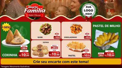 Modelo de TV para TV Horizontal com o tema Alegria Em Família - Super Ofertas para Salgadaria