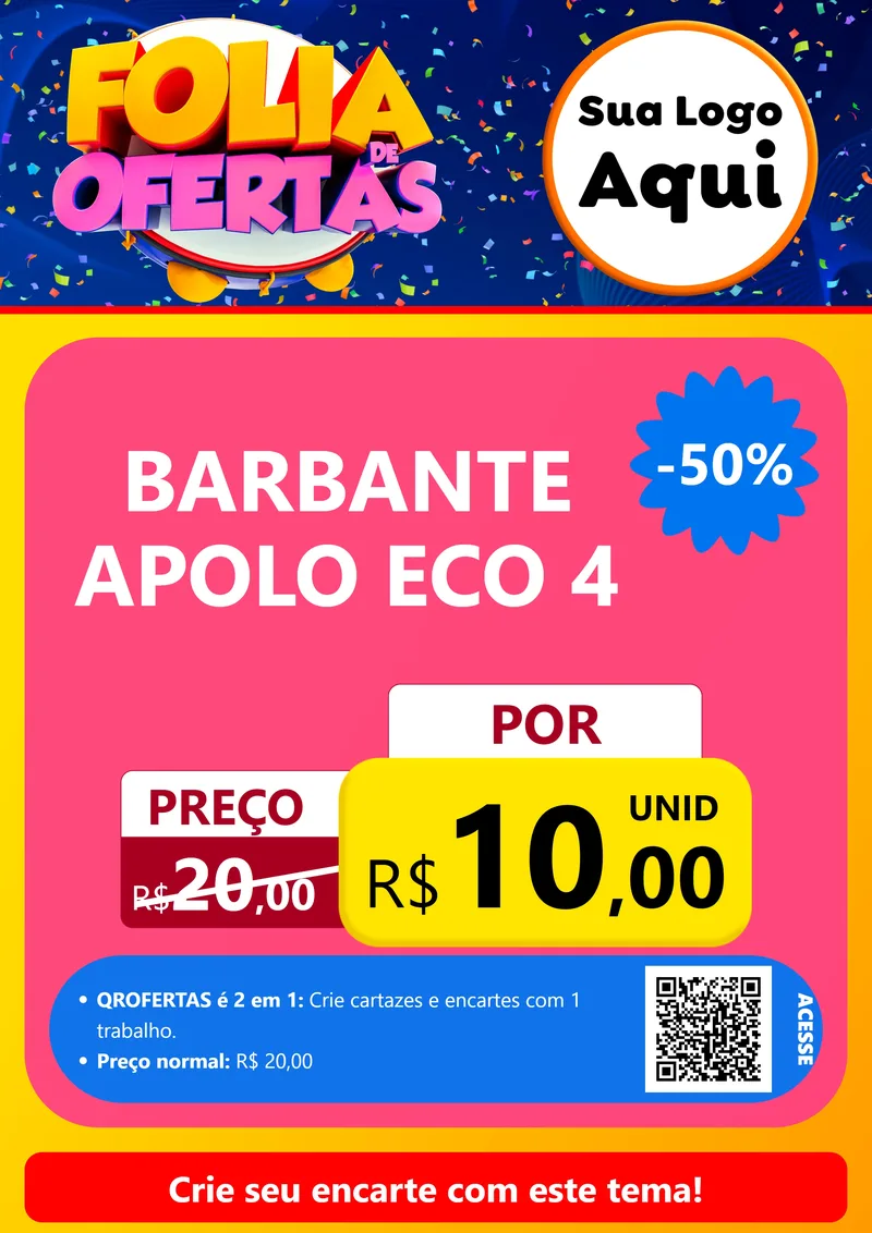 Modelo de Cartaz para Cartaz A4 Vertical com o tema Folia de Ofertas para Armarinho e Aviamentos