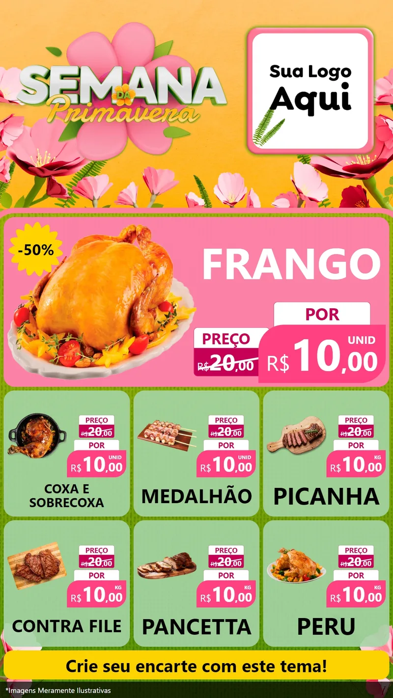 Modelo de Rede Social para Stories com o tema Semana da Primavera para Assados