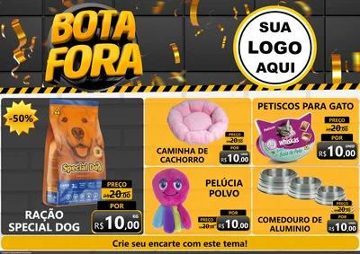 Modelo de Encarte para Encarte A4 Horizontal com o tema Bota Fora para Pet Shop