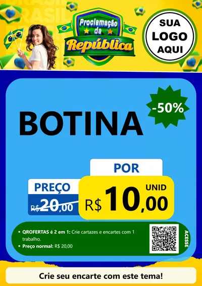 Modelo de Cartaz para Cartaz A4 Vertical com o tema Proclamação da República para Agropecuária