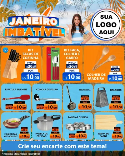 Modelo de Rede Social para Feed Instagram com o tema Janeiro Imbatível para Utilidades Domésticas