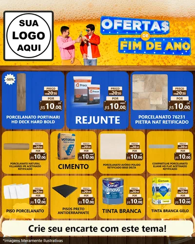 Modelo de Rede Social para Feed Instagram com o tema Ofertas de Fim de Ano para Pisos e revestimentos
