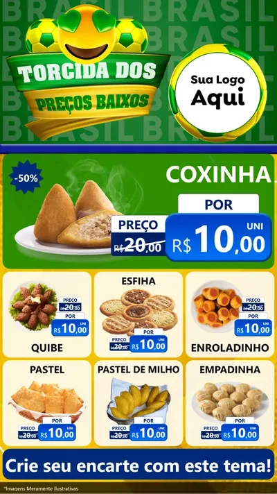 Modelo de Rede Social para Stories com o tema Torcida dos Preços Baixos - Copa para Salgadaria