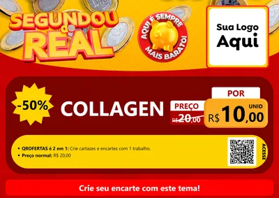 Modelo de Cartaz para Cartaz A4 Horizontal com o tema Segundou do Real para Suplementos alimentares