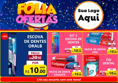 Modelo de Encarte para Encarte A4 Horizontal com o tema Folia de Ofertas para Higiene Pessoal