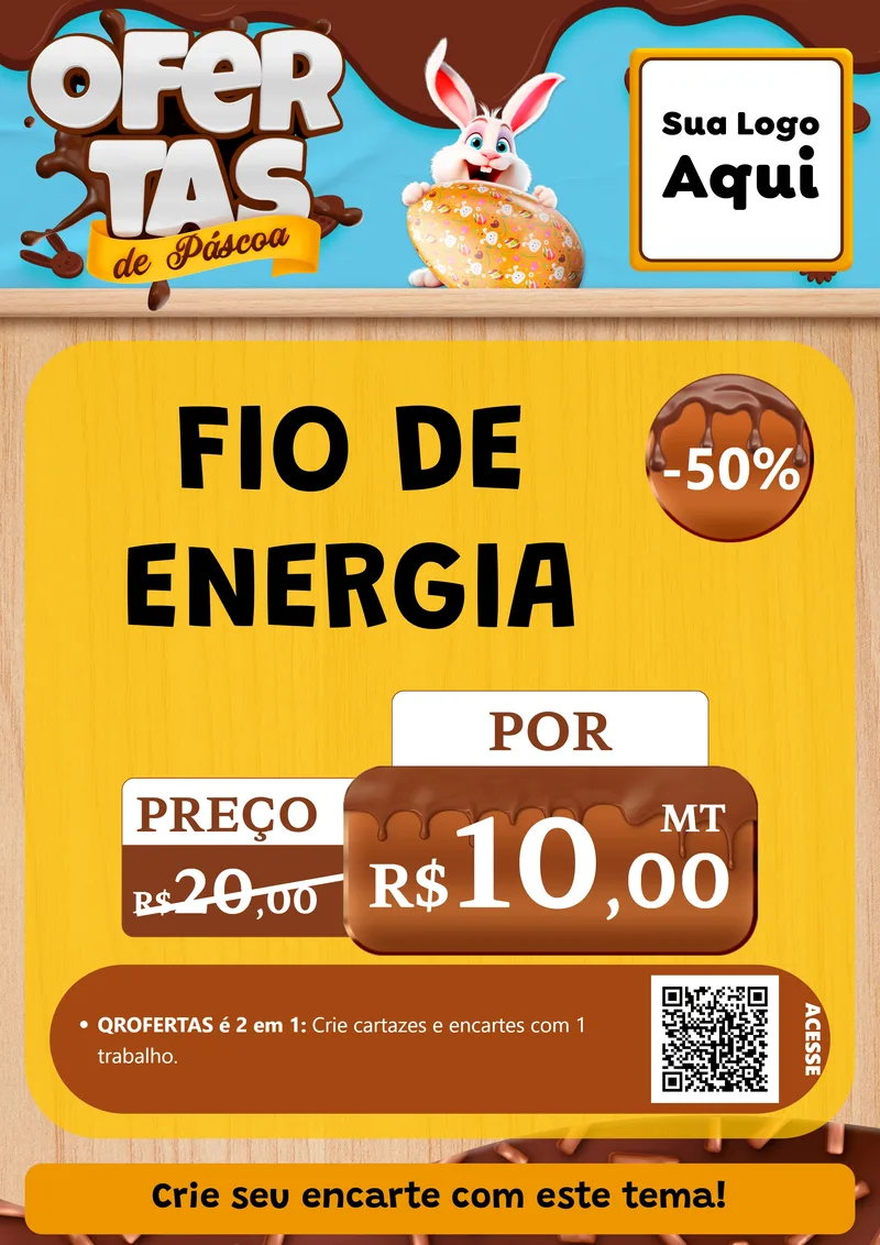 Modelo de Cartaz para Cartaz A4 Vertical com o tema Ofertas de Páscoa para Materiais Elétricos