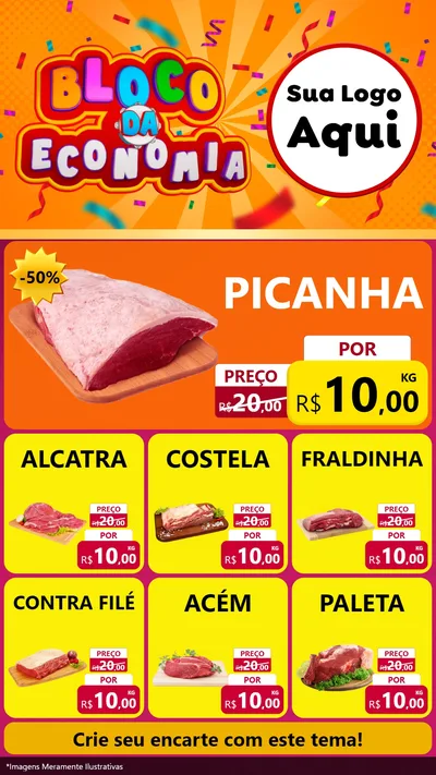 Modelo de Rede Social para Stories com o tema Bloco da Economia para Açougue