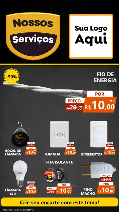 Modelo de Rede Social para Stories com o tema Nossos Serviços para Materiais Elétricos