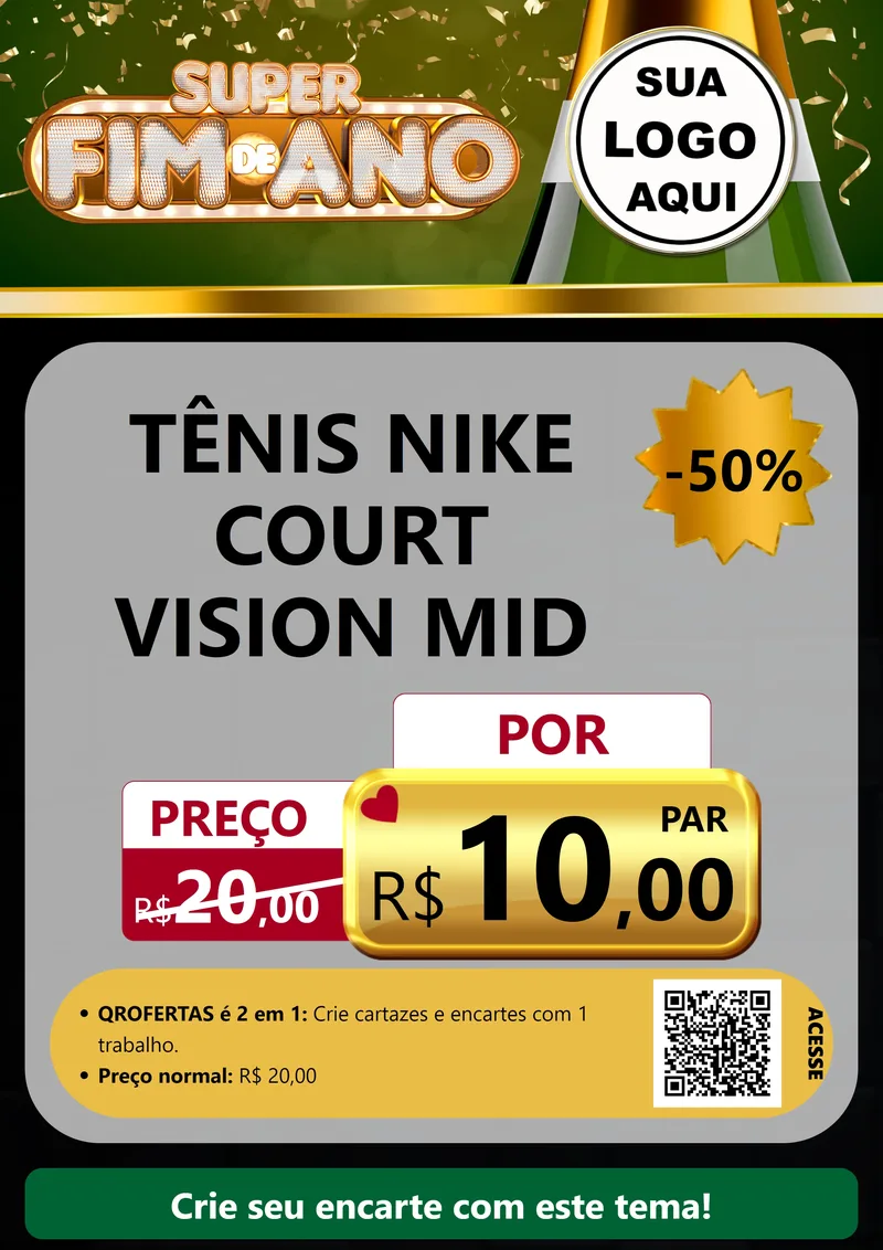 Modelo de Cartaz para Cartaz A4 Vertical com o tema Super Fim de Ano para Calçados