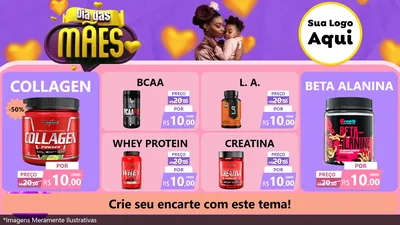 Modelo de TV para TV Horizontal com o tema Dia das Mães para Suplementos alimentares