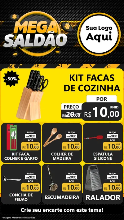 Modelo de Rede Social para Stories com o tema Mega Saldão para Utilidades Domésticas