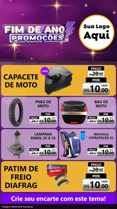 Modelo de TV para TV Vertical com o tema Fim de Ano Promoções para Moto peças
