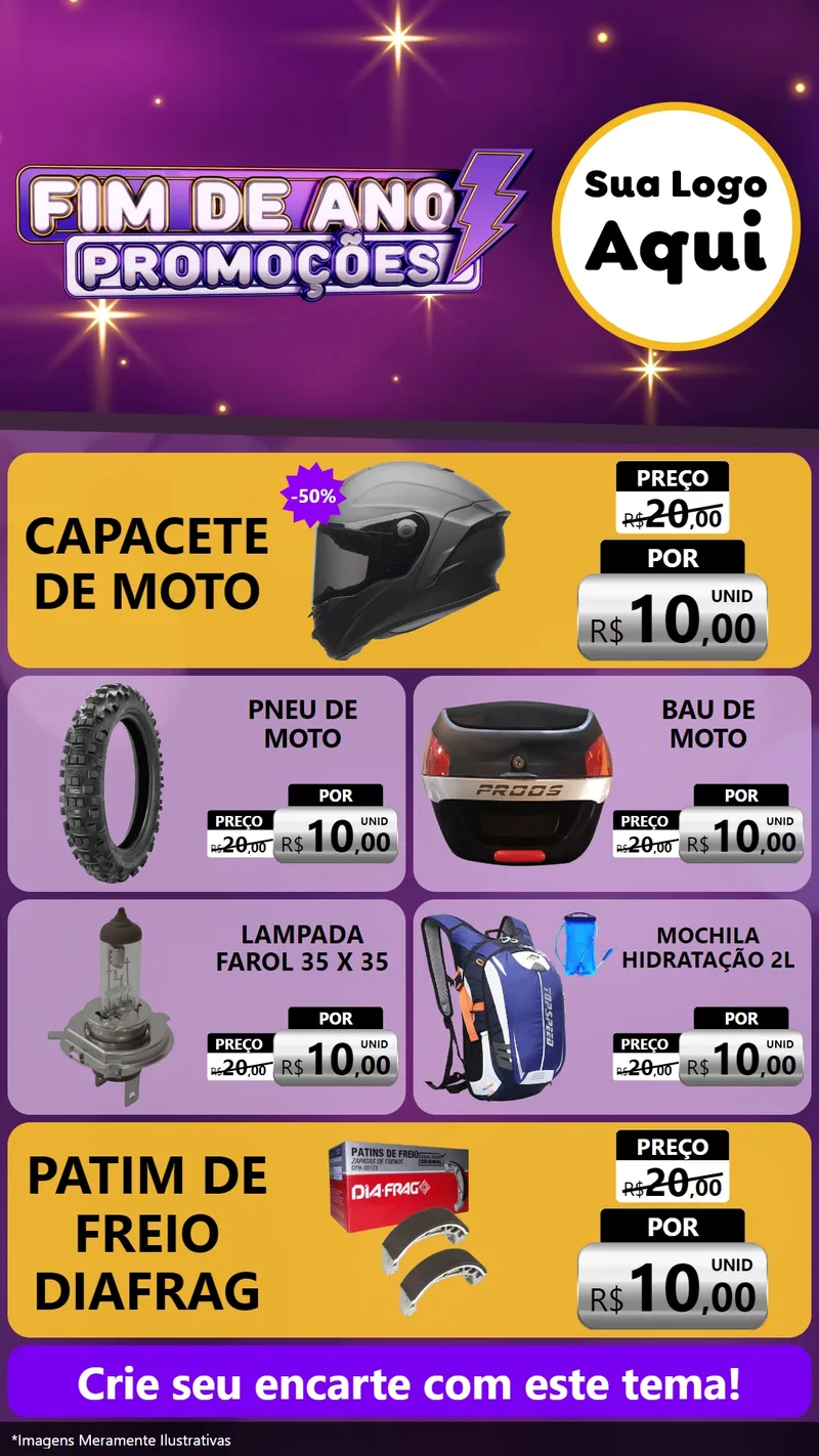 Modelo de TV para TV Vertical com o tema Fim de Ano Promoções para Moto peças