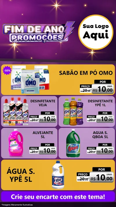 Modelo de TV para TV Vertical com o tema Fim de Ano Promoções para Produtos de Limpeza