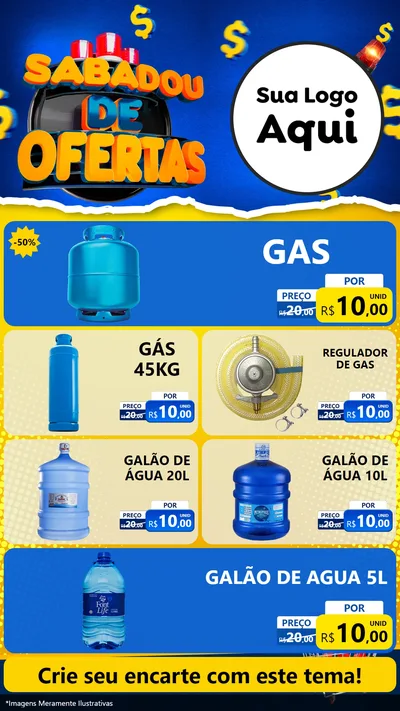Modelo de TV para TV Vertical com o tema Sabadou de Ofertas para Água e gás