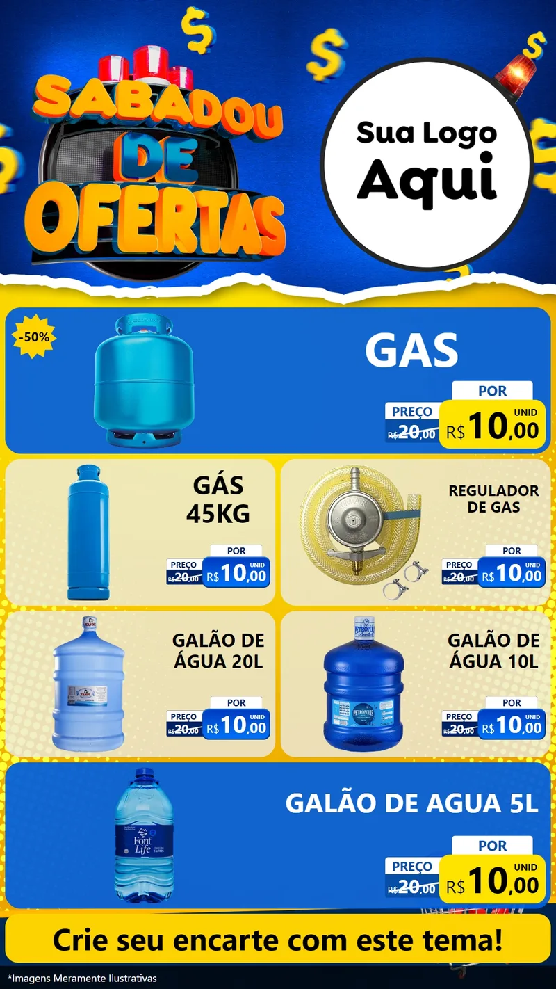 Modelo de TV para TV Vertical com o tema Sabadou de Ofertas para Água e gás