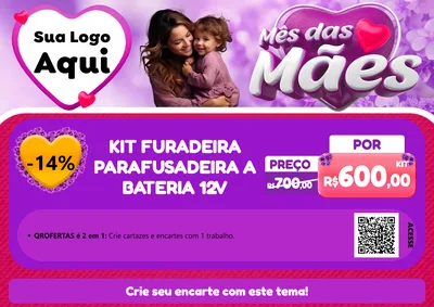 Modelo de Cartaz para Cartaz A4 Horizontal com o tema Mês das Mães para Maquinas e Ferramentas
