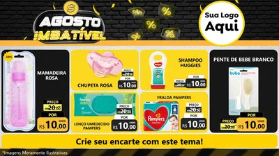 Modelo de TV para TV Horizontal com o tema Agosto Imbatível para Bebês