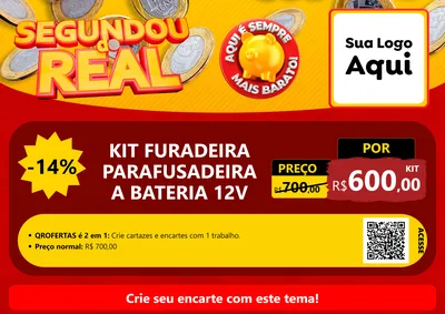 Modelo de Cartaz para Cartaz A4 Horizontal com o tema Segundou do Real para Maquinas e Ferramentas
