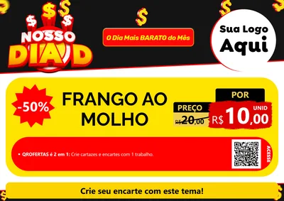 Modelo de Cartaz para Cartaz A4 Horizontal com o tema Nosso Dia D para Restaurante