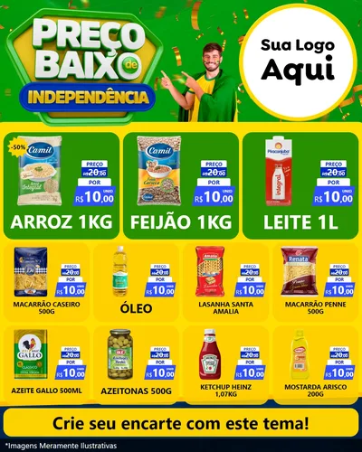Modelo de Rede Social para Feed Instagram com o tema Preço Baixo de Independência para Supermercado