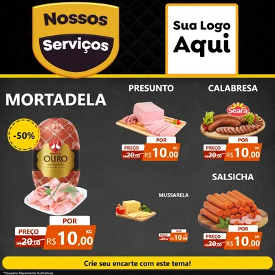 Modelo de Rede Social para Feed Facebook com o tema Nossos Serviços para Frios e Laticínios