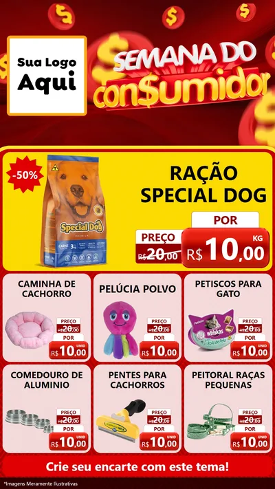 Modelo de Rede Social para Stories com o tema Semana do Consumidor para Pet Shop