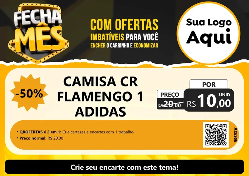 Modelo de Cartaz para Cartaz A4 Horizontal com o tema Fecha Mês para Roupas e acessórios