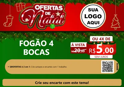 Modelo de Cartaz para Cartaz A4 Horizontal com o tema Ofertas de Natal para Móveis e Eletro