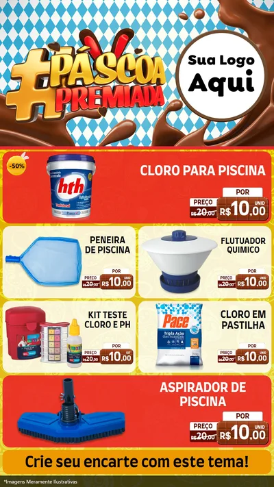 Modelo de TV para TV Vertical com o tema Páscoa Premiada para Produtos para Piscina