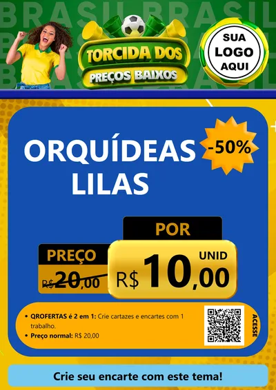 Modelo de Cartaz para Cartaz A4 Vertical com o tema Torcida dos Preços Baixos para Floricultura e jardim