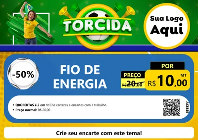 Modelo de Cartaz para Cartaz A4 Horizontal com o tema Torcida para Materiais Elétricos