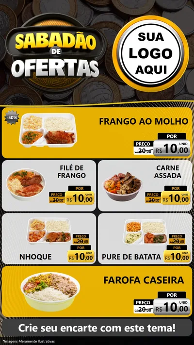 Modelo de TV para TV Vertical com o tema Sabadão de Ofertas para Restaurante